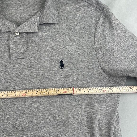 Polo Ralph Lauren Polo Shirt Men L Gray Heather Short Sleeve Pony Cotton Classic - Picture 3 of 6